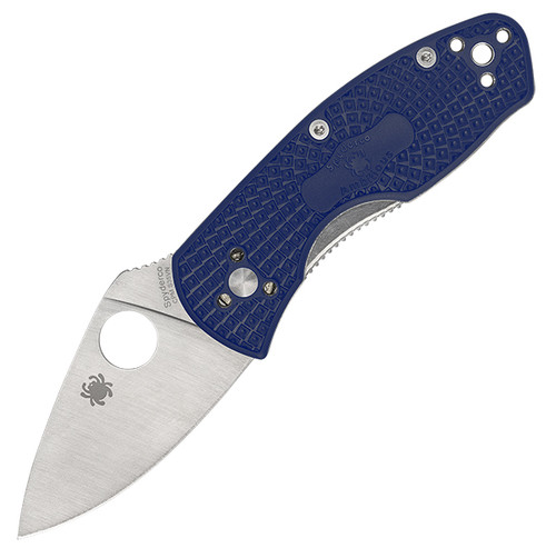 Spyderco Ambitious Lightweight Folding Knife Blue FRN 2.31in Satin Plain Blade SPC148PBL